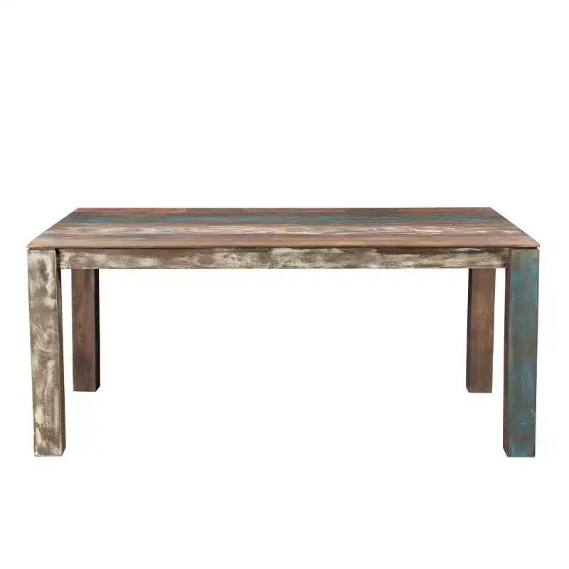 60" Reclaimed Solid Wood Farmhouse Dining Table – Seats 6, Handcrafted, Natural
