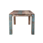 Table de salle à manger de ferme en bois massif recyclé de 60" – 6 places, fabriquée à la main, naturelle