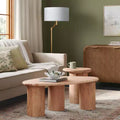 Table basse en bois naturel bio de 40,59 cm – Forme irrégulière, base à 3 pieds