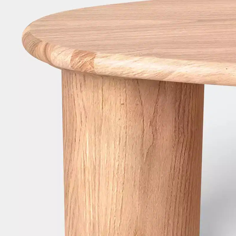 15.98" Organic Natural Wood Coffee Table – Irregular Shape, 3-Leg Base