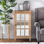 Matteo Modern Mirrored Door Cabinet – Natural Finish – Lifestorey