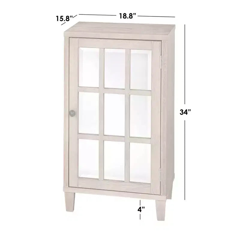 Matteo Modern Mirrored Door Cabinet – Natural Finish – Lifestorey