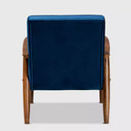 Fauteuil de salon capitonné en velours – Style Sorrento, moderne du milieu du siècle
