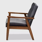 Fauteuil de salon capitonné en velours – Style Sorrento, moderne du milieu du siècle