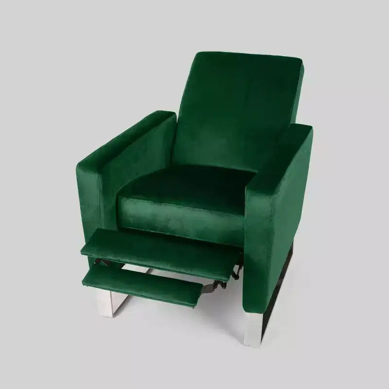 Modern Push-Back High Leg Recliner Chair – Brightwood Style, Upholstered