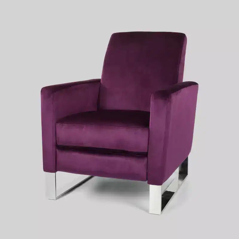 Modern Push-Back High Leg Recliner Chair – Brightwood Style, Upholstered