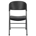 Heavy-Duty Plastic Folding Chairs – Set of 2, 330 lb Capacity, Charcoal Frame