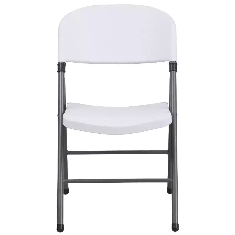 Heavy-Duty Plastic Folding Chairs – Set of 2, 330 lb Capacity, Charcoal Frame