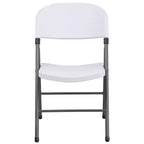 Heavy-Duty Plastic Folding Chairs – Set of 2, 330 lb Capacity, Charcoal Frame