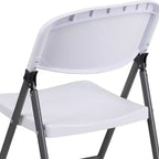 Heavy-Duty Plastic Folding Chairs – Set of 2, 330 lb Capacity, Charcoal Frame