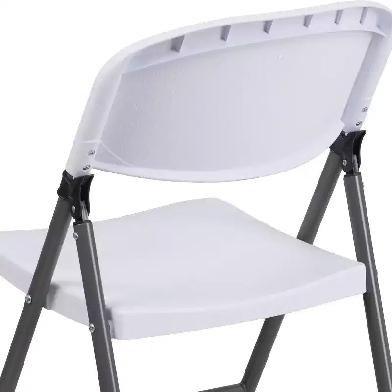 Heavy-Duty Plastic Folding Chairs – Set of 2, 330 lb Capacity, Charcoal Frame
