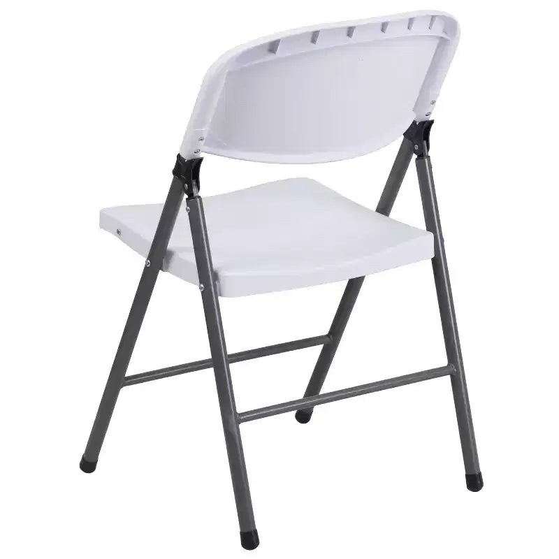 Heavy-Duty Plastic Folding Chairs – Set of 2, 330 lb Capacity, Charcoal Frame