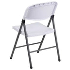 Heavy-Duty Plastic Folding Chairs – Set of 2, 330 lb Capacity, Charcoal Frame