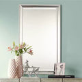 25" x 42" Rectangular Beveled Wall Mirror – Antique Silver Frame, Vertical or Horizontal