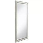 25" x 42" Rectangular Beveled Wall Mirror – Antique Silver Frame, Vertical or Horizontal