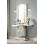 25" x 42" Rectangular Beveled Wall Mirror – Antique Silver Frame, Vertical or Horizontal