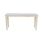 Table console de style en bois brut – 60"L x 30"H, Rectangulaire
