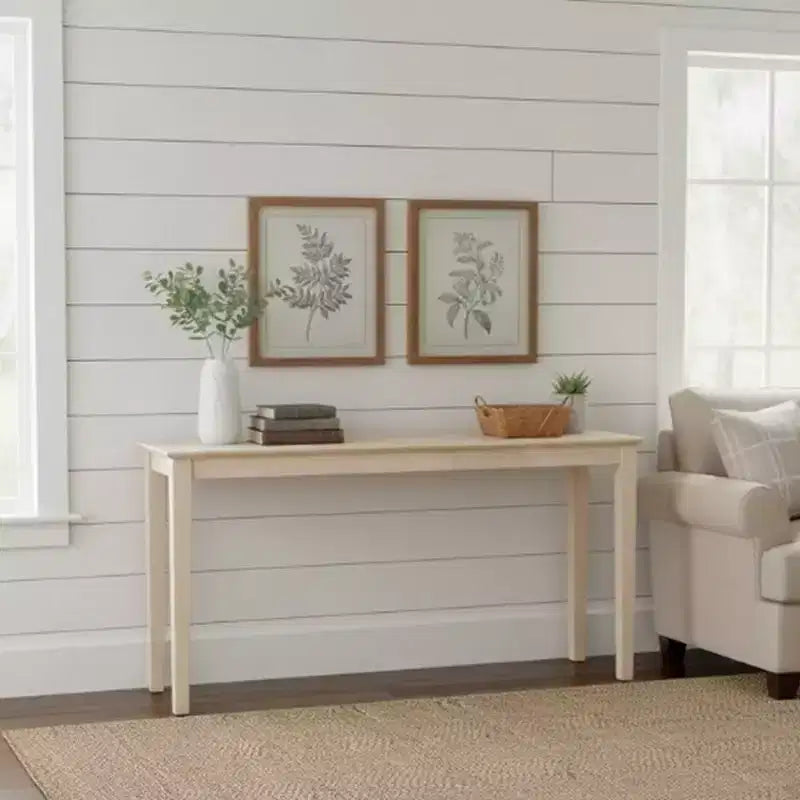 Style Unfinished Hardwood Console Table – 60"W x 30"H, Rectangle
