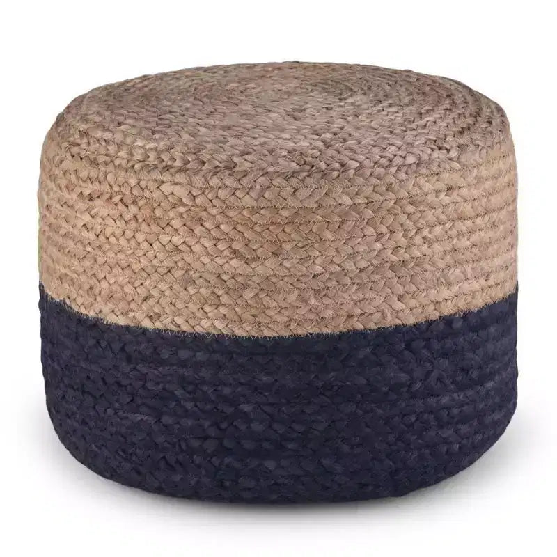 Pouf rond contemporain Rose/Naturel - WyndenHall