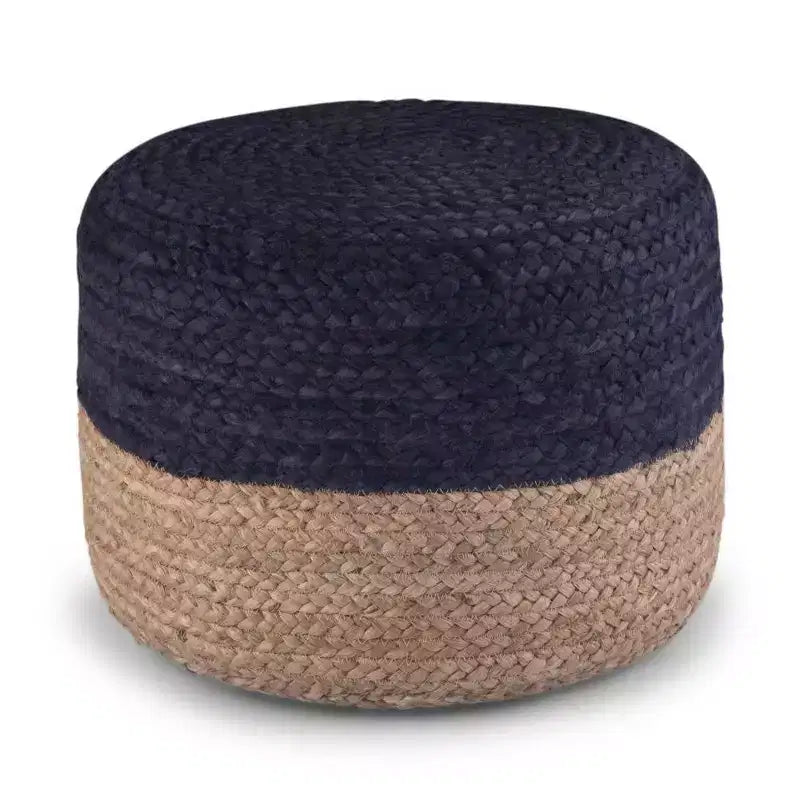 Pouf rond contemporain Rose/Naturel - WyndenHall