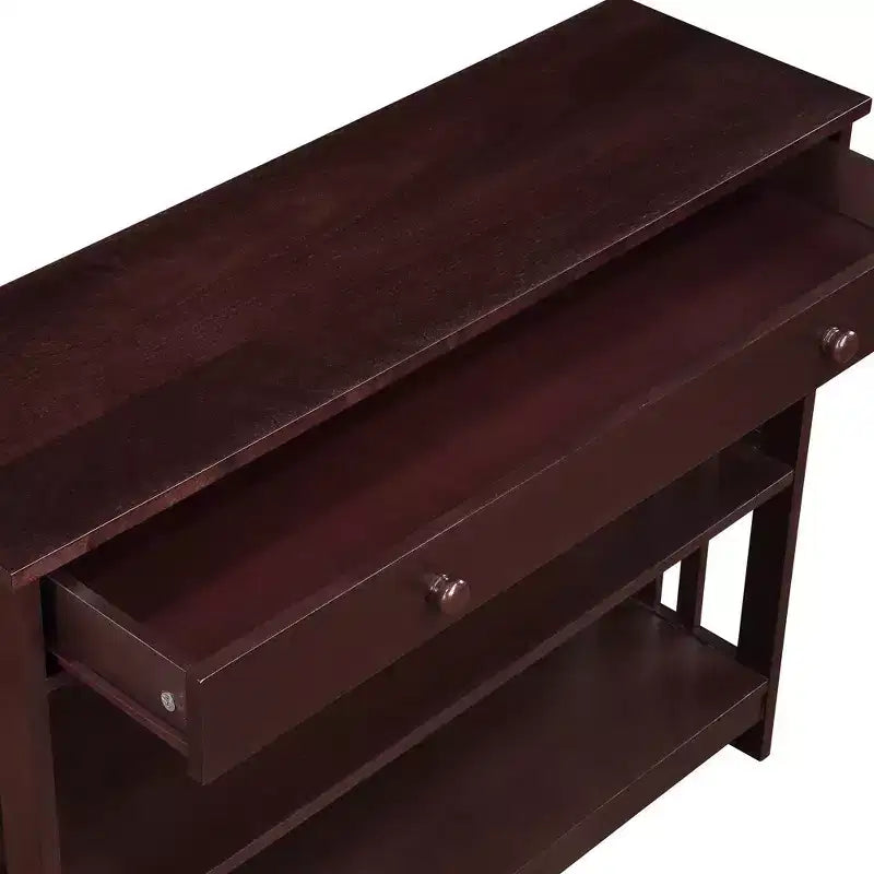 Mission Style 1-Drawer Console Table – White, Rectangle