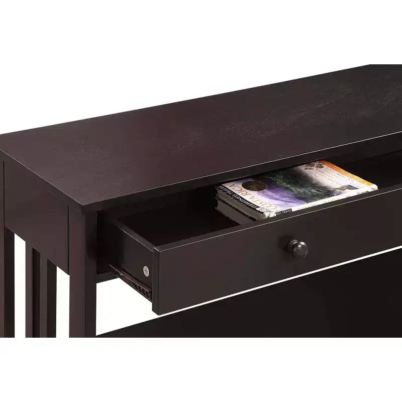 Mission Style 1-Drawer Console Table – White, Rectangle