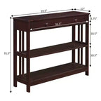 Mission Style 1-Drawer Console Table – White, Rectangle