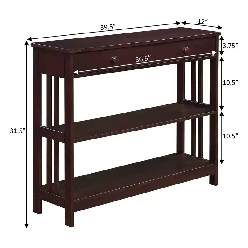 Mission Style 1-Drawer Console Table – White, Rectangle