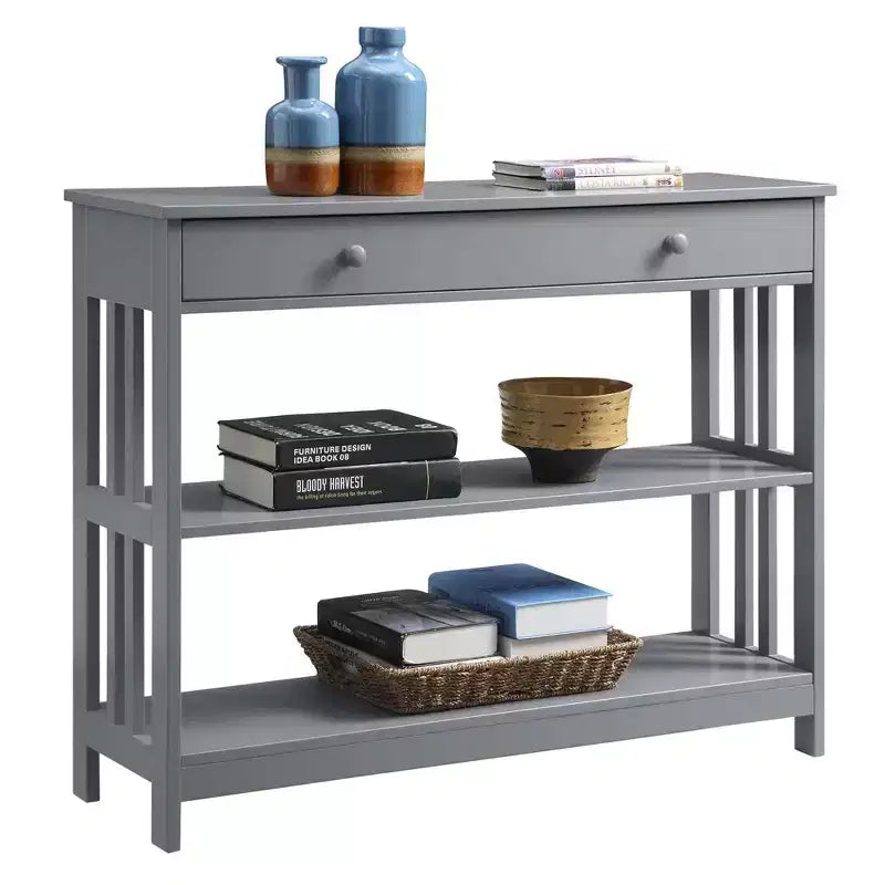 Mission Style 1-Drawer Console Table – White, Rectangle