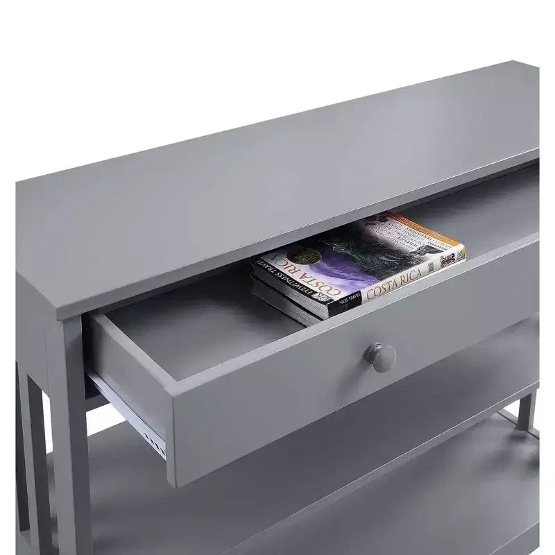 Mission Style 1-Drawer Console Table – White, Rectangle