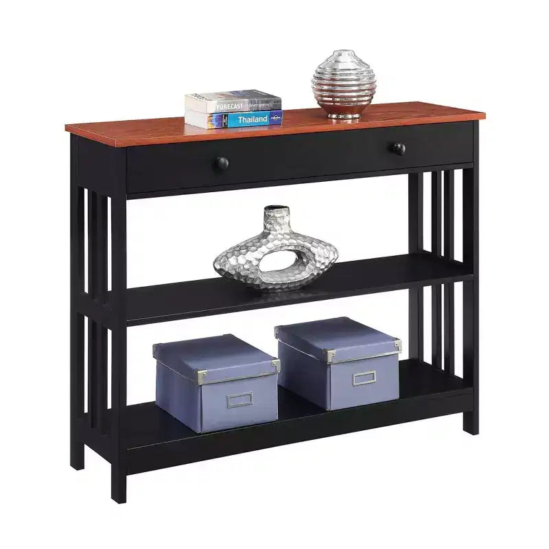 Mission Style 1-Drawer Console Table – White, Rectangle
