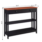 Mission Style 1-Drawer Console Table – White, Rectangle
