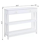 Mission Style 1-Drawer Console Table – White, Rectangle