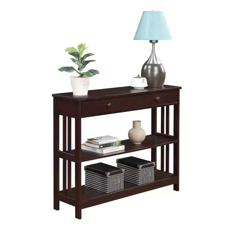 Mission Style 1-Drawer Console Table – White, Rectangle