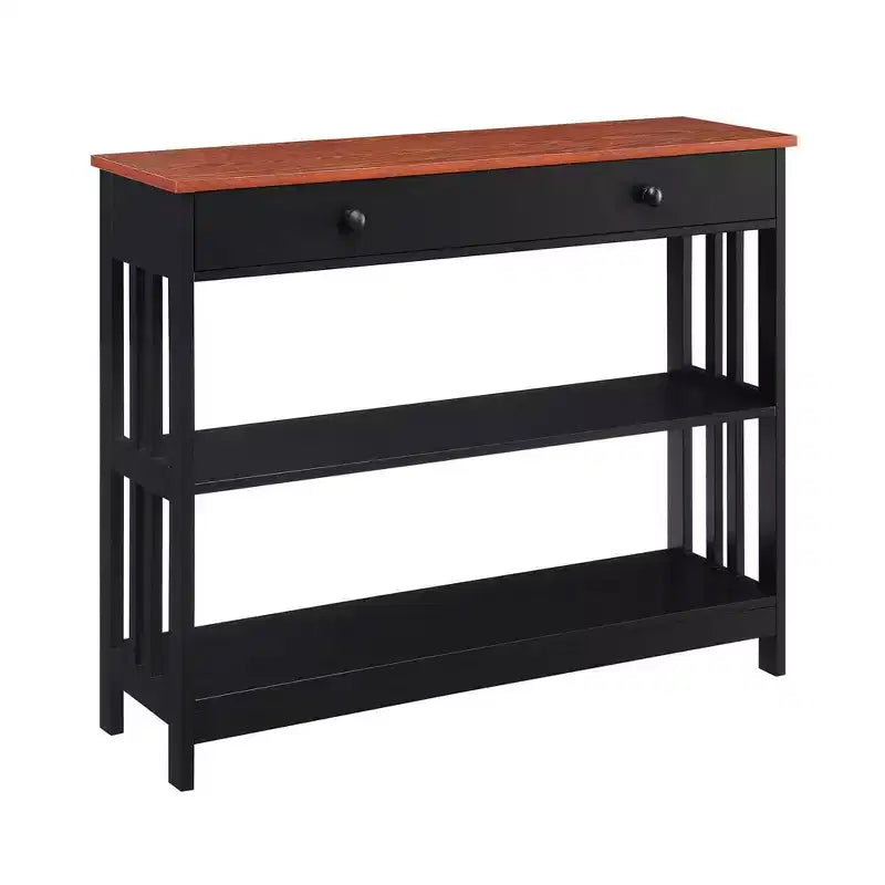 Mission Style 1-Drawer Console Table – White, Rectangle