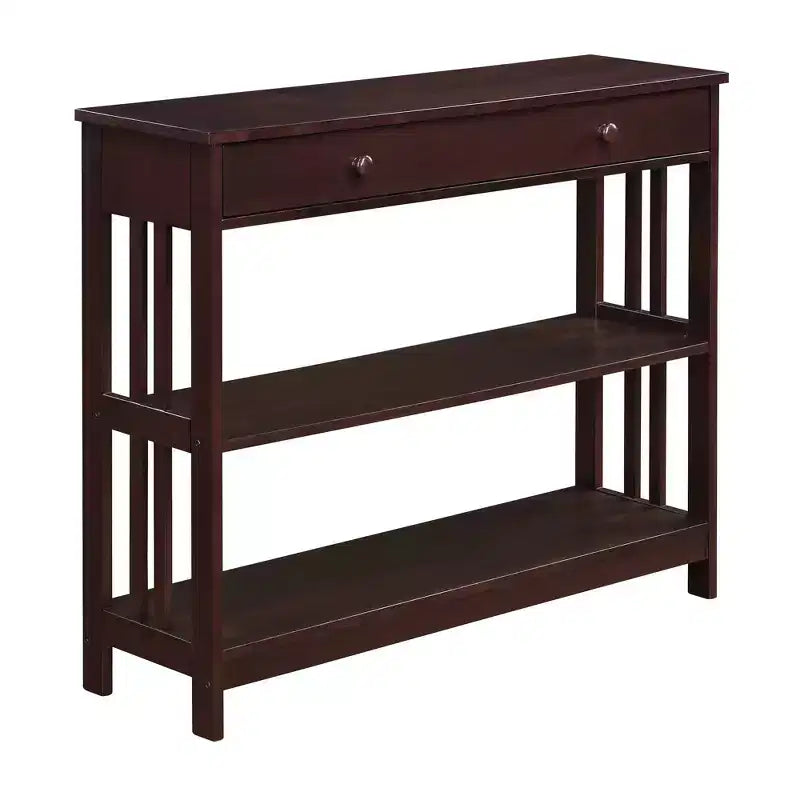 Mission Style 1-Drawer Console Table – White, Rectangle