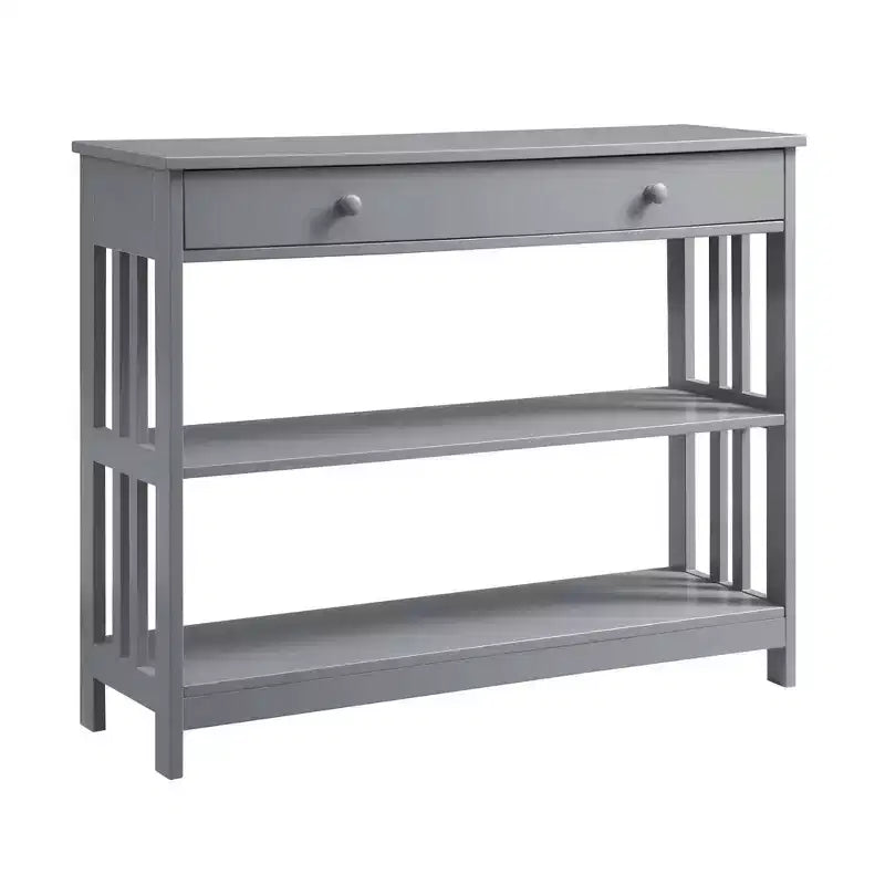 Mission Style 1-Drawer Console Table – White, Rectangle
