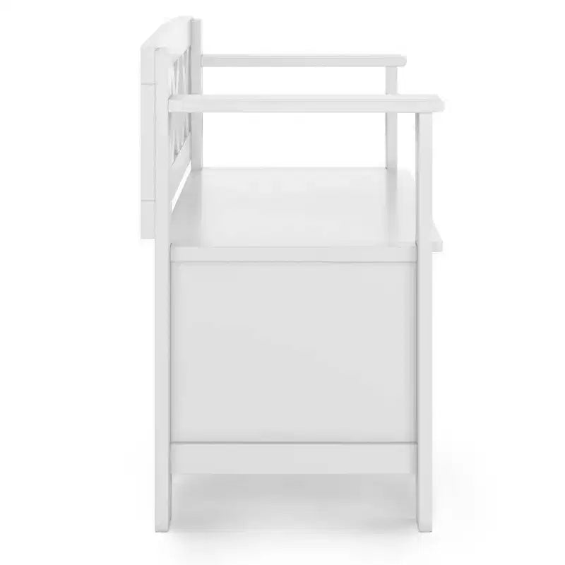 Banc de rangement en bois massif de 36 po de style transitoire pour entrée – Dessus relevable, 2 places