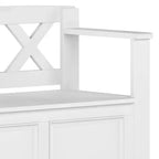 Banc de rangement en bois massif de 36 po de style transitoire pour entrée – Dessus relevable, 2 places