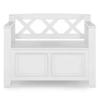 Banc de rangement en bois massif de 36 po de style transitoire pour entrée – Dessus relevable, 2 places