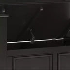 Banc de rangement en bois massif de 36 po de style transitoire pour entrée – Dessus relevable, 2 places