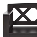 Banc de rangement en bois massif de 36 po de style transitoire pour entrée – Dessus relevable, 2 places