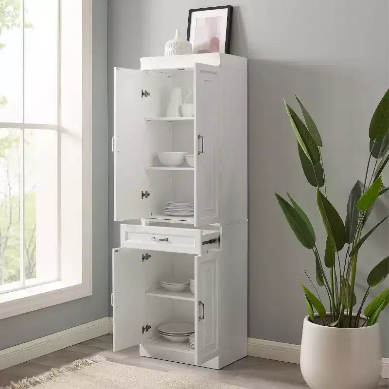 Armoire de rangement de cuisine de 78" – 5 étagères, 4 portes, 1 tiroir