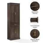 Armoire de rangement de cuisine de 78" – 5 étagères, 4 portes, 1 tiroir