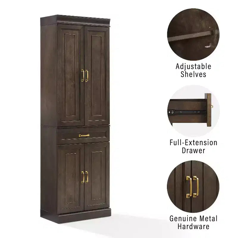 78" Kitchen Storage Pantry Cabinet – 5 Shelves, 4 Doors, 1 Drawer